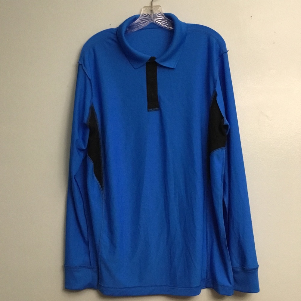 Fila Blue and Black Polo Shirt with Performance Fabric